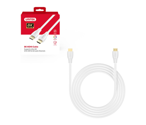 Unitek Kabel HDMI 2.1 8K HDR biały 0,3m - 1529219 - zdjęcie 3